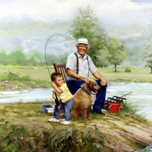 zolan painting fishing with grandpa