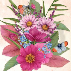 yume daisies and butterfly bouquet